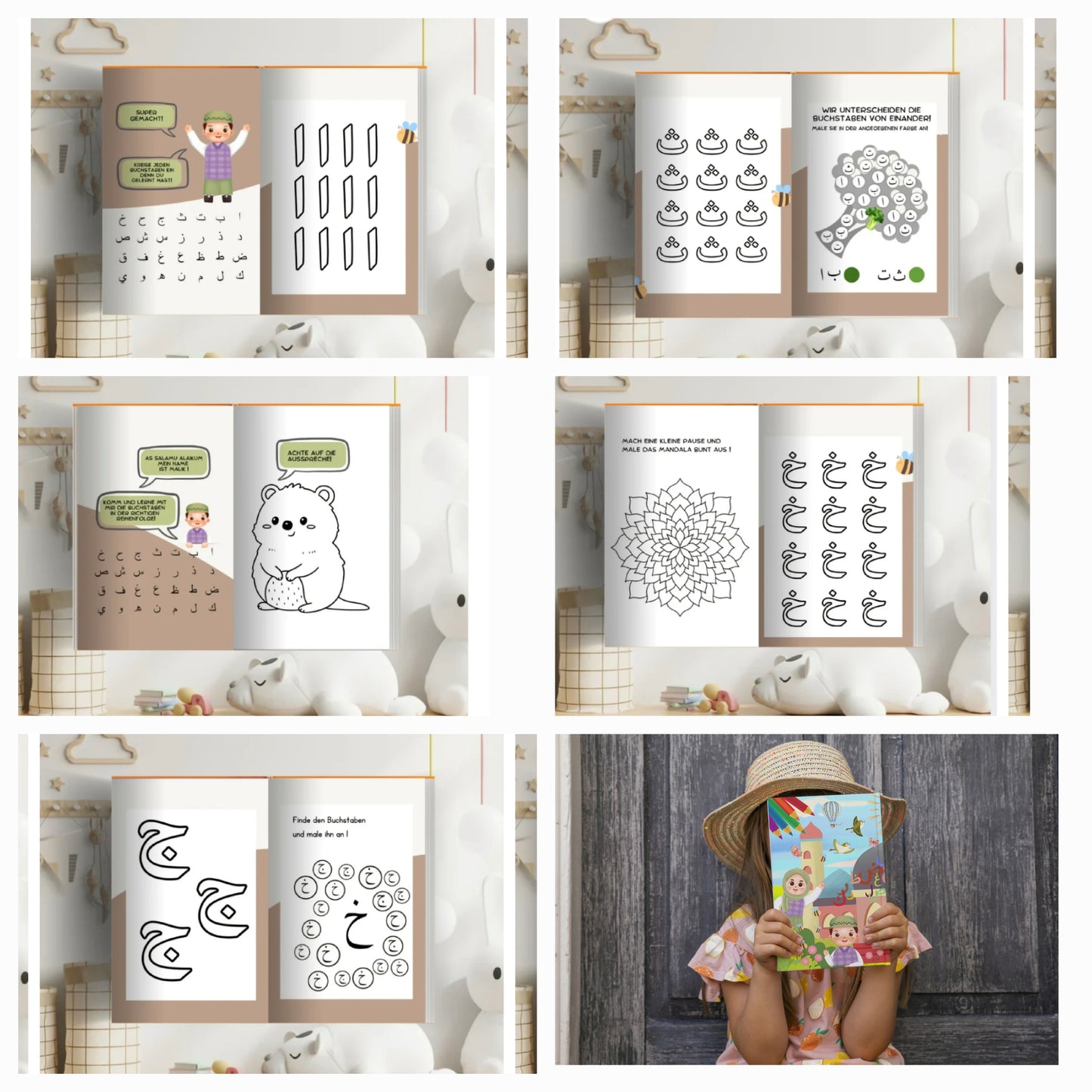 Mein arabisches Arbeitsbuch Teil 1 - Die ersten Quran Buchstaben spielerisch erlernen für Kinder 3-4 Jahren