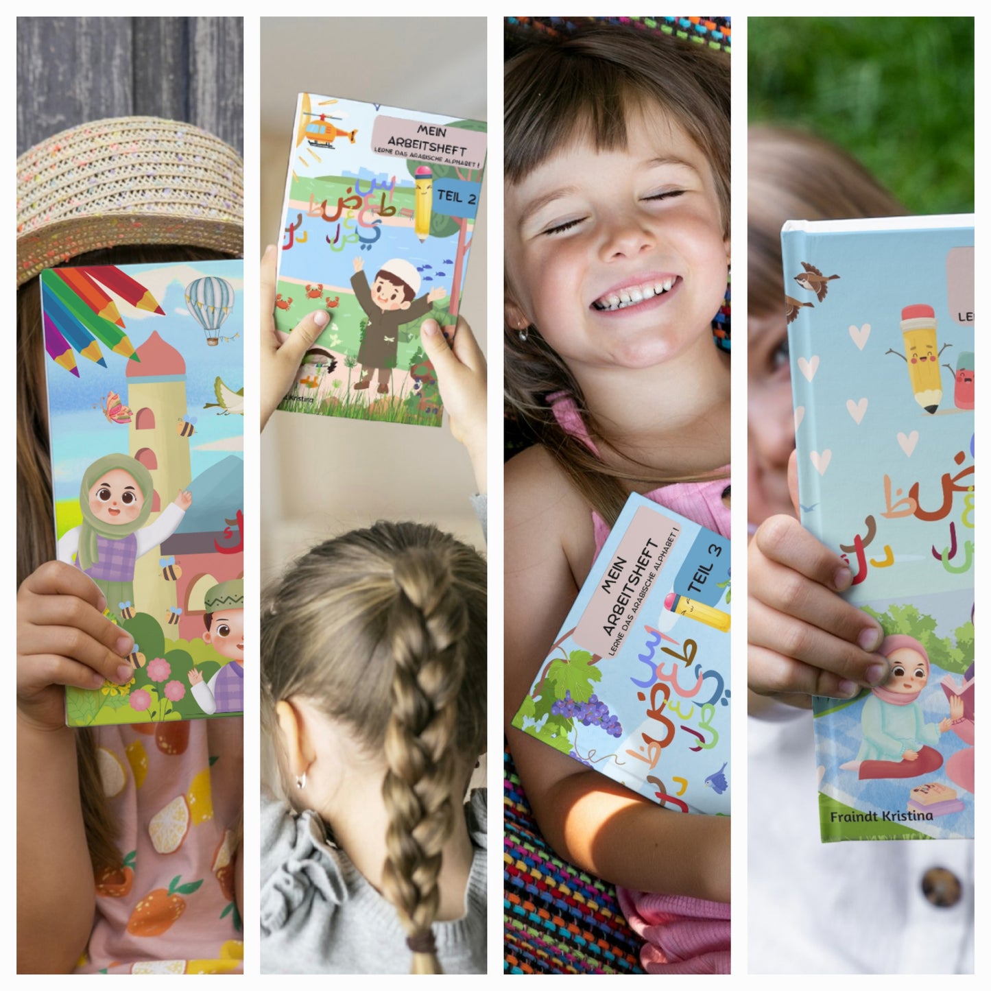 Mein arabisches Arbeitsheft Komplett Bundle - Alle 4 Teile für 3-6 Jahre - Quran Buchstaben für einen langwierigen Lernspaß