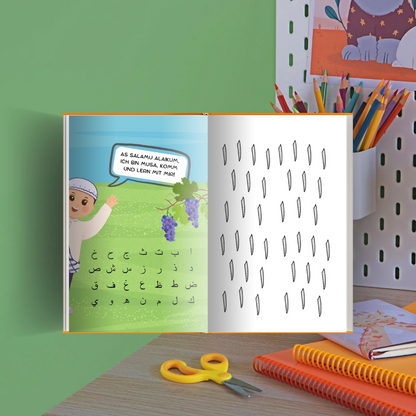 Mein arabisches Arbeitsheft Teil 3/4 - die Quran Buchstaben Schritt für Schritt vertiefen für Kinder zwischen 5-6 Jahren