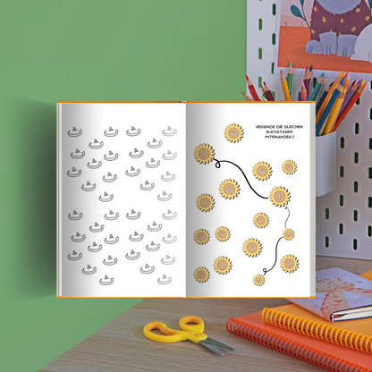 Mein arabisches Arbeitsheft Teil 3/4 - die Quran Buchstaben Schritt für Schritt vertiefen für Kinder zwischen 5-6 Jahren