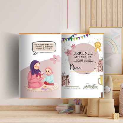 Mein arabisches Arbeitsheft Teil 3/4 - die Quran Buchstaben Schritt für Schritt vertiefen für Kinder zwischen 5-6 Jahren