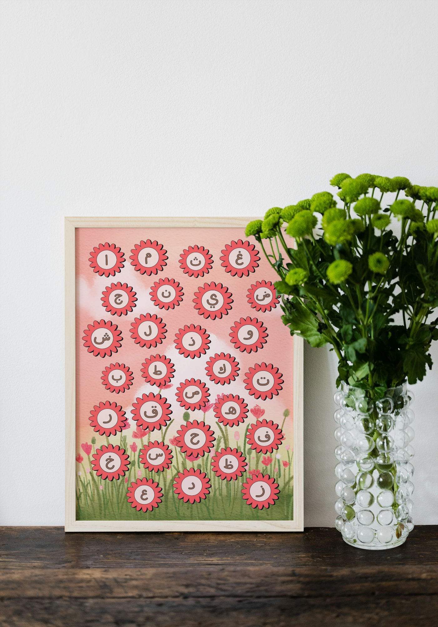 Alifba Poster für Kinder -Arabisches Alphabet Lernposter Kinderzimmer