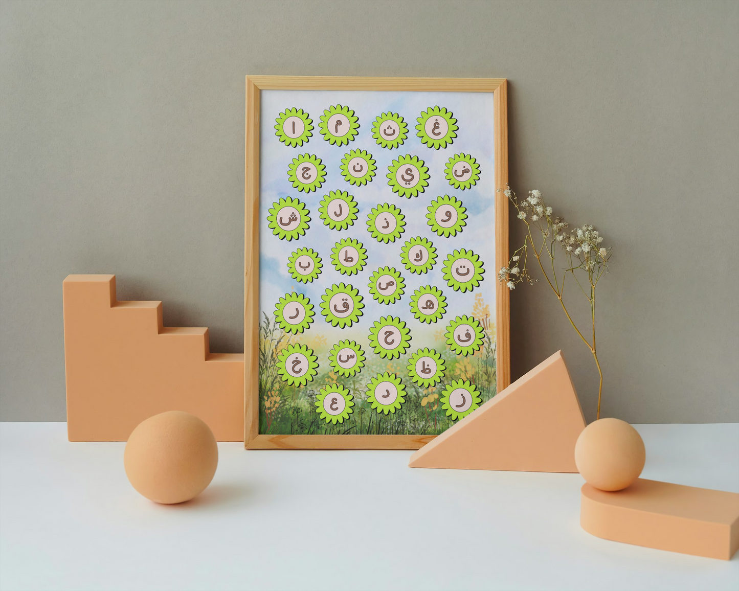 Alifba Poster für Kinder -Arabisches Alphabet Lernposter Kinderzimmer